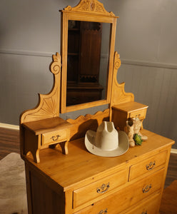 Pine Mirrored Dressing Table - The Barn Antiques