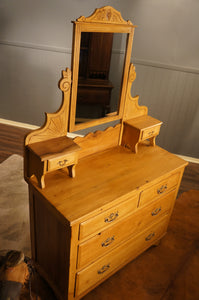 Pine Mirrored Dressing Table - The Barn Antiques