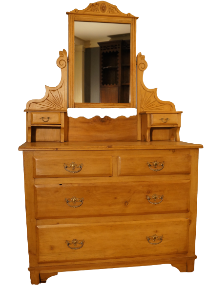 Pine Mirrored Dressing Table - The Barn Antiques