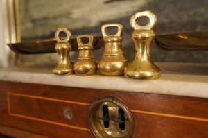 Brass and Marble Scale and Weights - The Barn Antiques