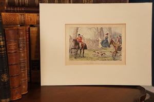 Original Hand Colored Lithograph featuring a Female Riding Side Saddle - The Barn Antiques