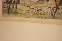 Load image into Gallery viewer, Original Hand Colored Lithograph featuring a Female Riding Side Saddle - The Barn Antiques