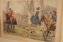 Load image into Gallery viewer, Original Hand Colored Lithograph featuring a Female Riding Side Saddle - The Barn Antiques