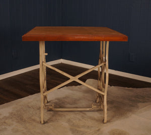 Pine Table with Bruce Sewing Machine Cast Iron Base - The Barn Antiques