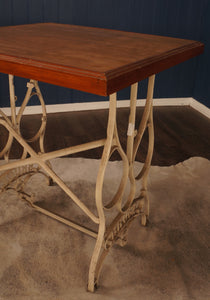 Pine Table with Bruce Sewing Machine Cast Iron Base - The Barn Antiques