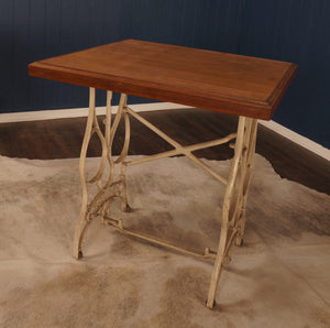 Pine Table with Bruce Sewing Machine Cast Iron Base - The Barn Antiques