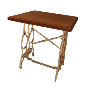 Pine Table with Bruce Sewing Machine Cast Iron Base - The Barn Antiques