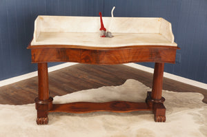 Mahogany Marble Top Console - The Barn Antiques