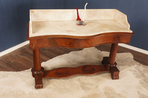 Mahogany Marble Top Console - The Barn Antiques