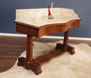 Mahogany Marble Top Console - The Barn Antiques