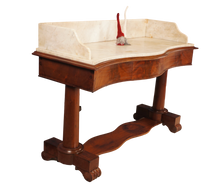 Load image into Gallery viewer, Mahogany Marble Top Console - The Barn Antiques