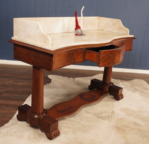 Mahogany Marble Top Console - The Barn Antiques