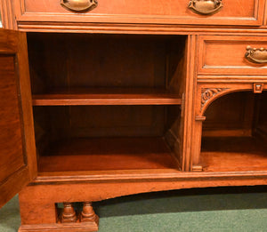 Fantastic English Oak Mirrored Sideboard - The Barn Antiques