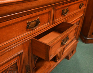 Fantastic English Oak Mirrored Sideboard - The Barn Antiques