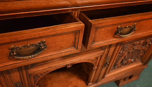 Fantastic English Oak Mirrored Sideboard - The Barn Antiques