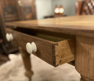 Victorian Scrubbed Pine Work Table - The Barn Antiques