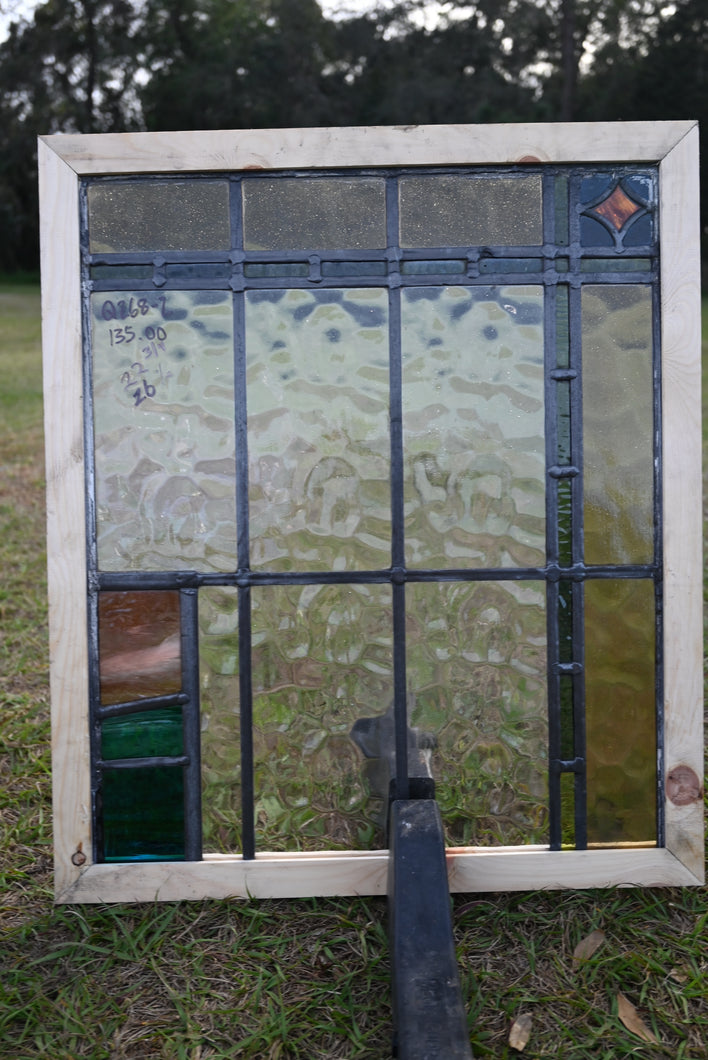 Antique English Stained Glass in Shipping Frame - The Barn Antiques