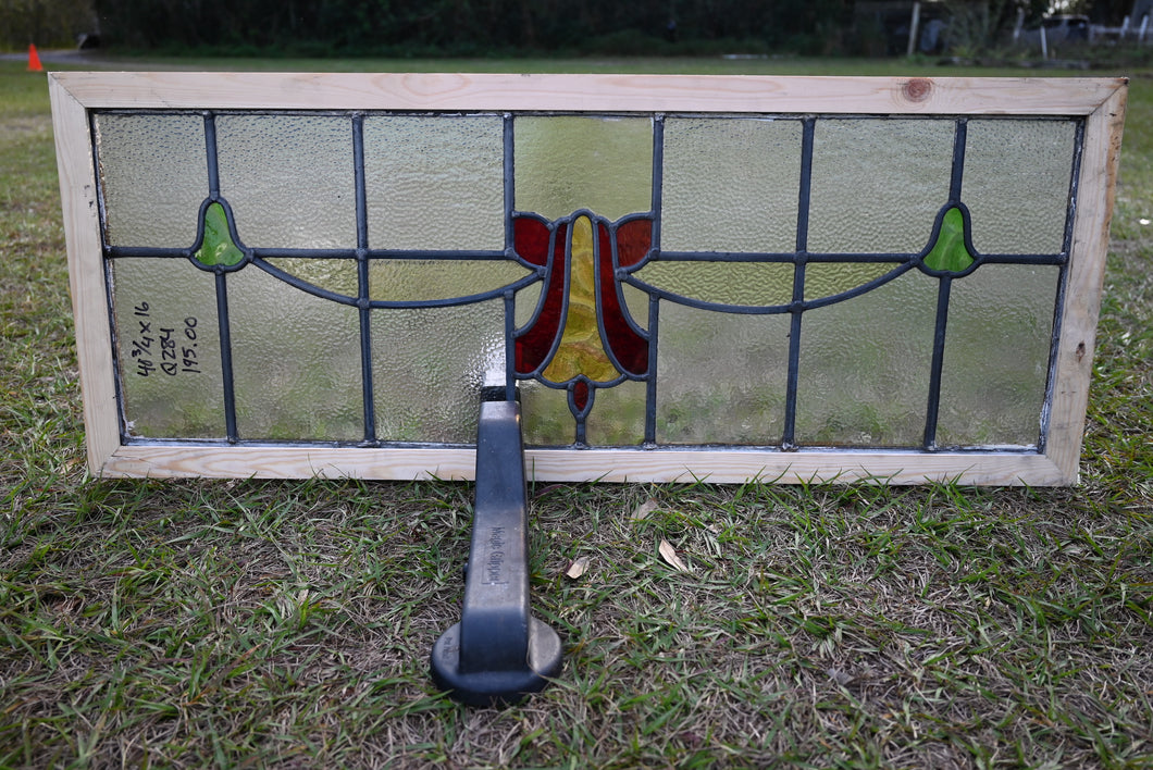 Antique English Stained Glass in Shipping Frame - The Barn Antiques