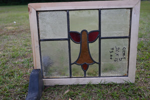 Antique English Stained Glass in Shipping Frame - The Barn Antiques