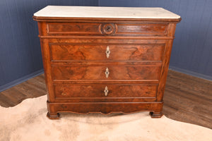 French Mahogany Marble Topped Commode c.1870 - The Barn Antiques
