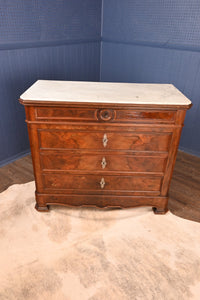 French Mahogany Marble Topped Commode c.1870 - The Barn Antiques