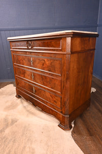 French Mahogany Marble Topped Commode c.1870 - The Barn Antiques