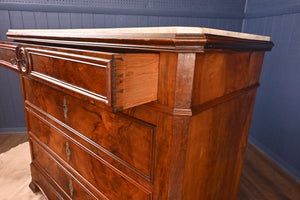 French Mahogany Marble Topped Commode c.1870 - The Barn Antiques