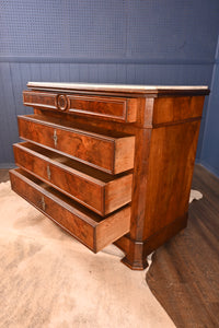 French Mahogany Marble Topped Commode c.1870 - The Barn Antiques