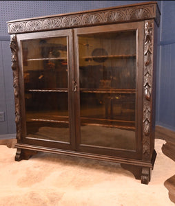 Heavily Carved French Bookcase c.1890 - The Barn Antiques