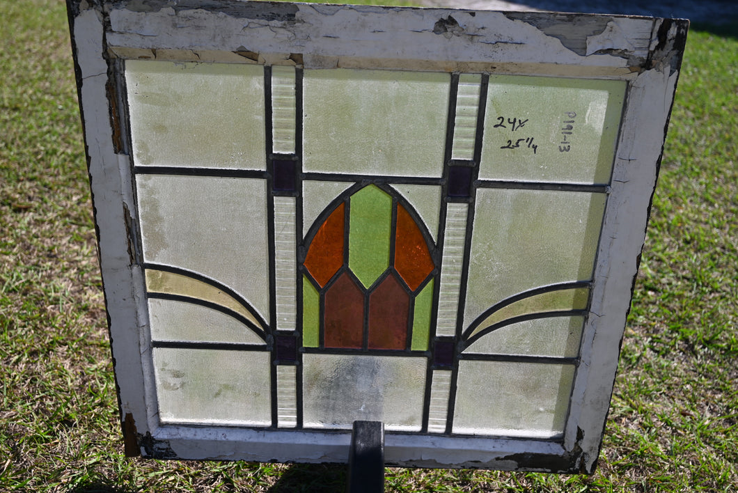 Antique English Stained Glass in Original Frame - The Barn Antiques