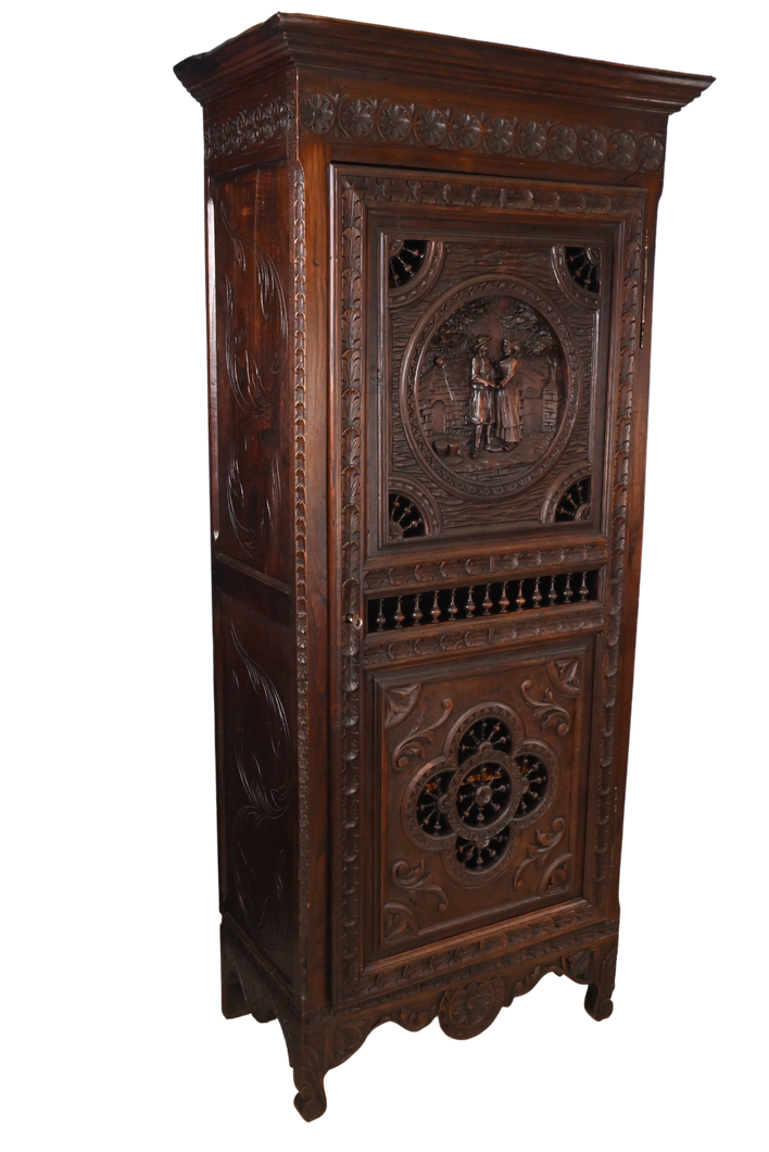 French Brittany Carved Cabinet c.1870 - The Barn Antiques