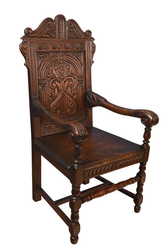 English Oak Captains Chair c.1900 - The Barn Antiques