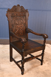 English Oak Captains Chair c.1900 - The Barn Antiques