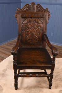 English Oak Captains Chair c.1900 - The Barn Antiques