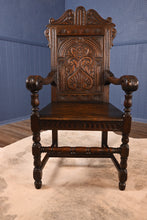 Load image into Gallery viewer, English Oak Captains Chair c.1900 - The Barn Antiques