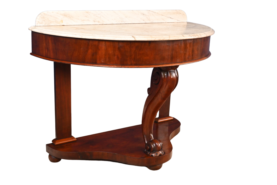 English Mahogany Marble Topped Console c.1890 - The Barn Antiques