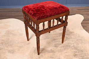 Victorian Walnut Stool c.1890 - The Barn Antiques