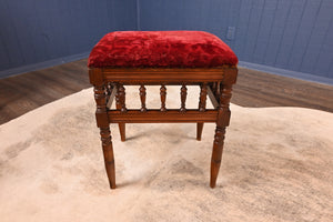 Victorian Walnut Stool c.1890 - The Barn Antiques