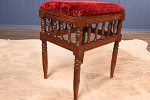 Victorian Walnut Stool c.1890 - The Barn Antiques