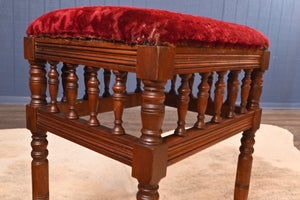 Victorian Walnut Stool c.1890 - The Barn Antiques