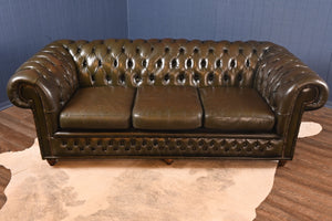 English Leather Chesterfield - The Barn Antiques