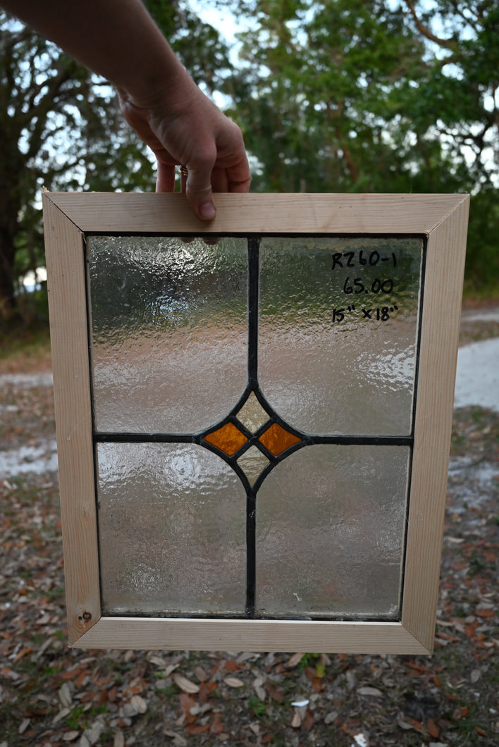 Antique English Stained Glass in Shipping Frame - The Barn Antiques