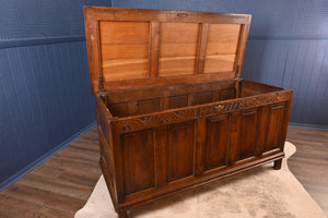 English Carved Oak Bedding Box - The Barn Antiques