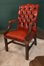 Load image into Gallery viewer, Vintage English Leather Gainsborough Chair - The Barn Antiques