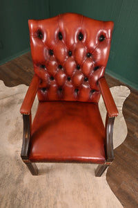 Vintage English Leather Gainsborough Chair - The Barn Antiques