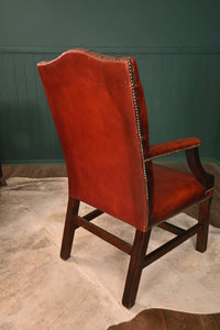 Vintage English Leather Gainsborough Chair - The Barn Antiques