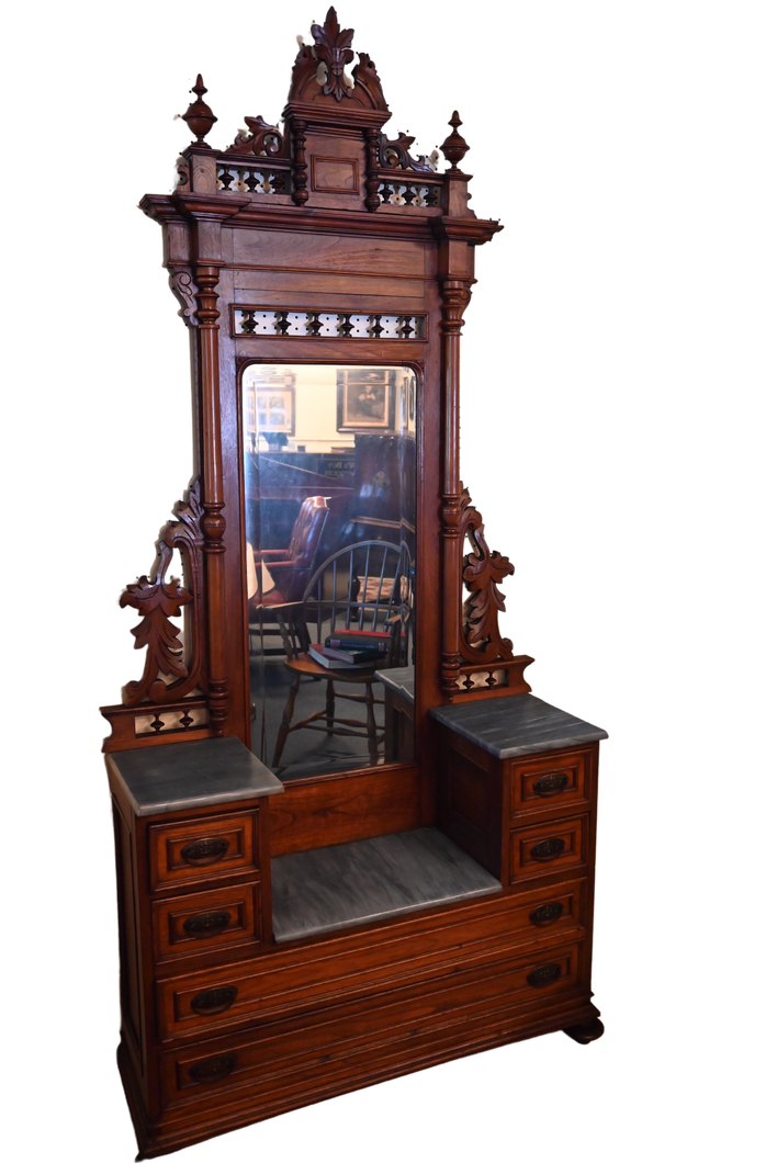 Carved Walnut Dresser c.1880 - The Barn Antiques