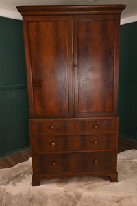 English Mahogany Linen Press c.1890 - The Barn Antiques