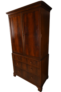 English Mahogany Linen Press c.1890 - The Barn Antiques