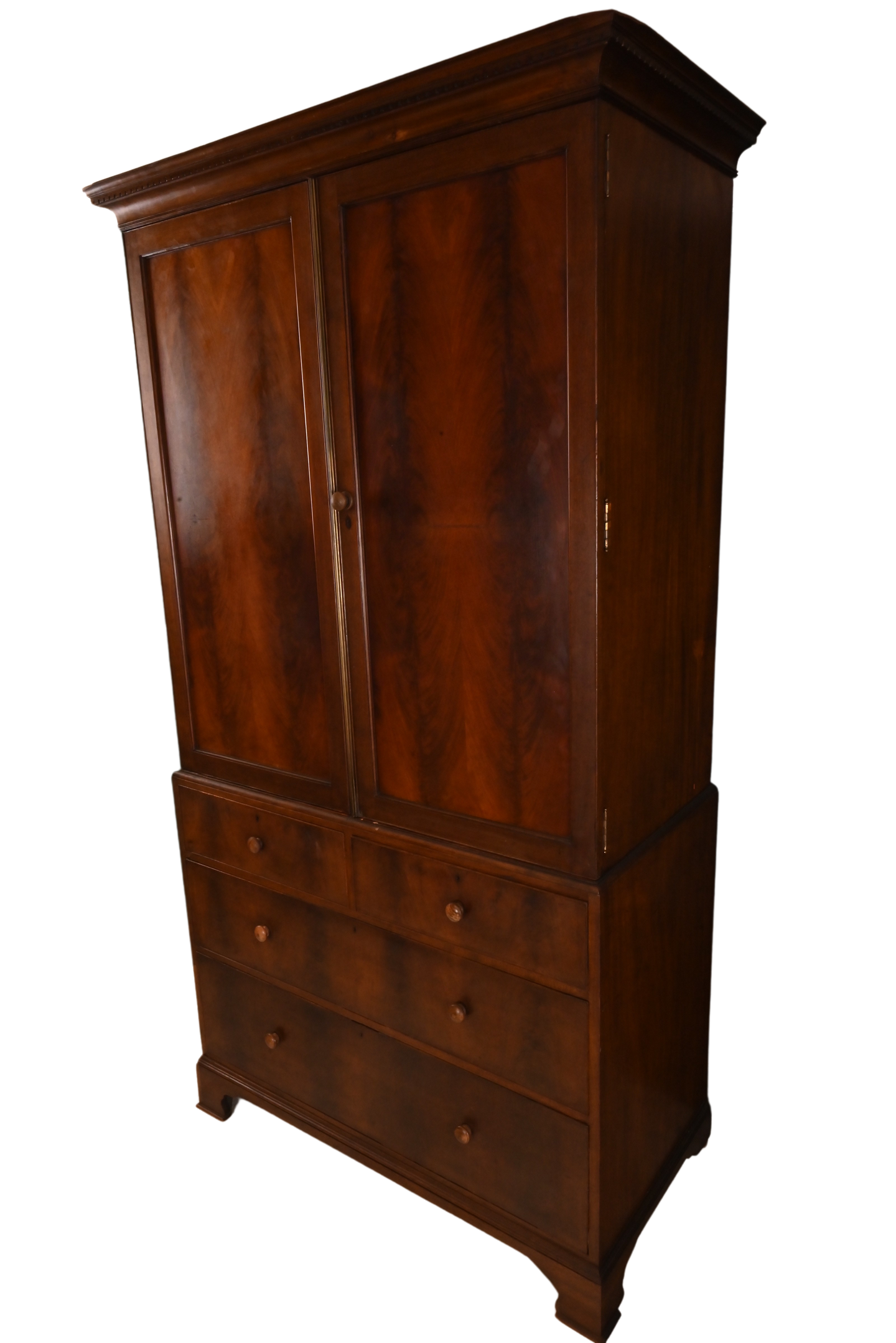 English Mahogany Linen Press c.1890 - The Barn Antiques